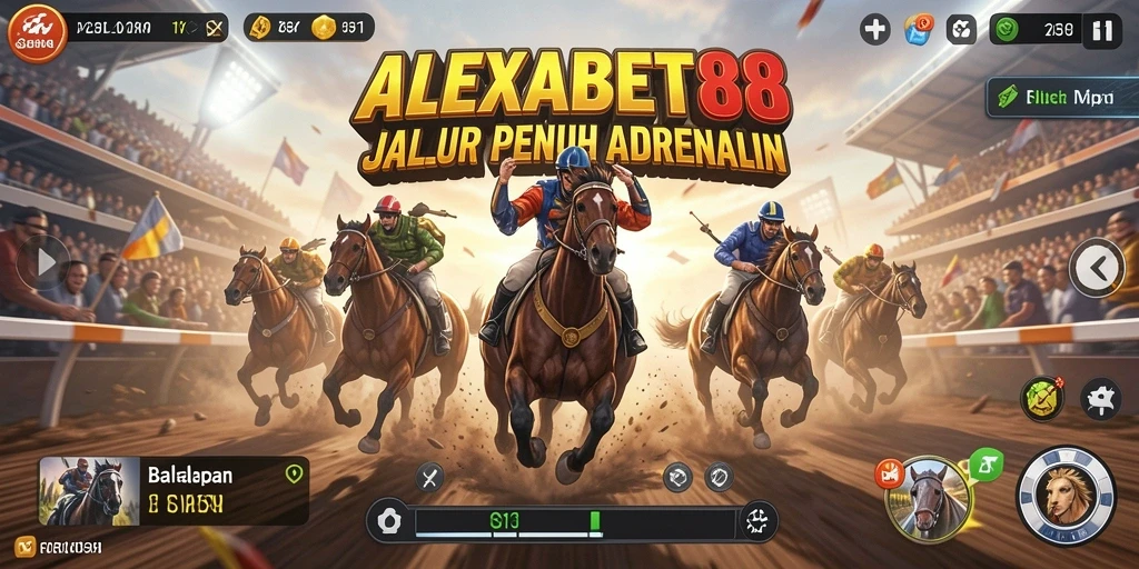 Screenshot gameplay ALEXABET88 yang menampilkan balapan seru.