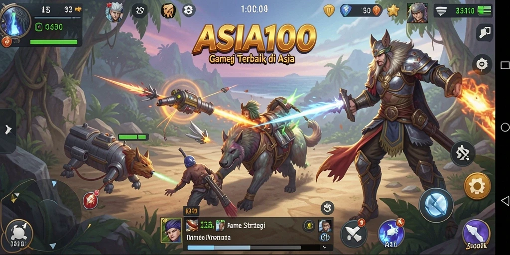Screenshot gameplay ASIA100 menunjukkan strategi dan eksplorasi yang mendebarkan.