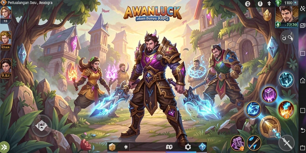 Tampilan gameplay seru dalam AWANLUCK dengan aksi petualangan yang mendebarkan.