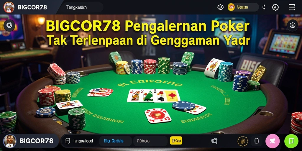 Tangkapan layar utama BIGCOR78 menampilkan aksi seru permainan poker.