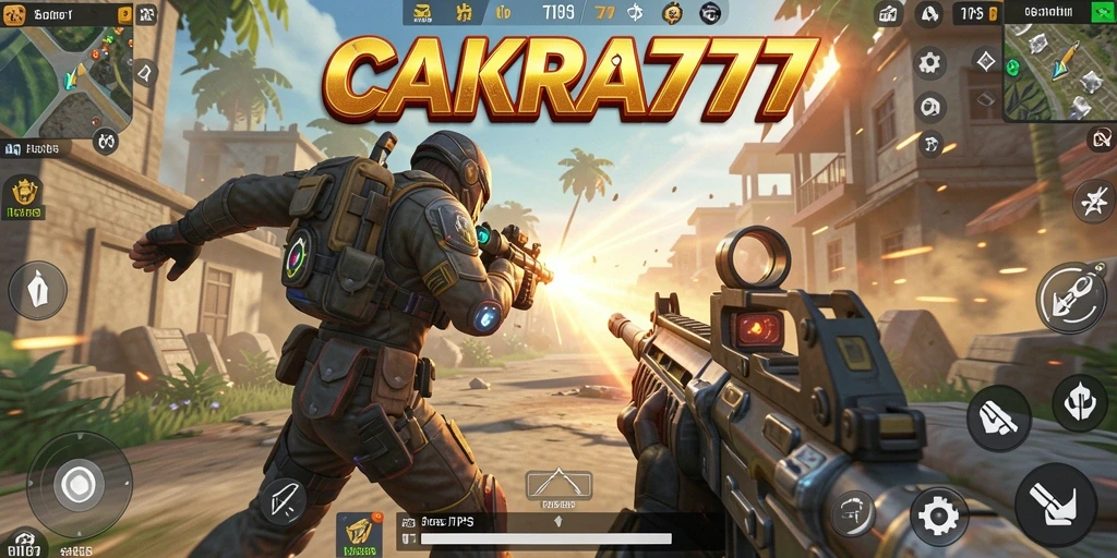 Menggambarkan aksi tembak-menembak dalam permainan CAKRA777 yang dinamis.