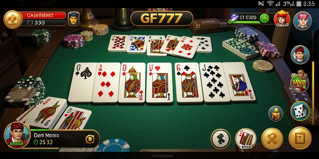 Tampilan gameplay seru di GF777 dengan pemain yang bersaing dalam Domino.