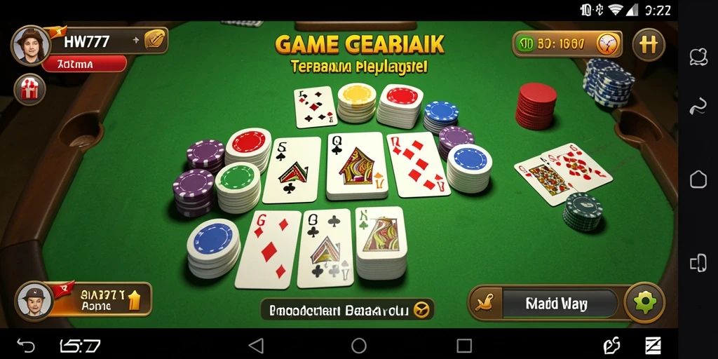 Tampilan gameplay HW777 yang menarik dengan kartu Gaple.