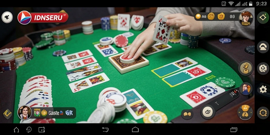 Screenshot menampilkan gameplay seru Gaple di IDNSERU.