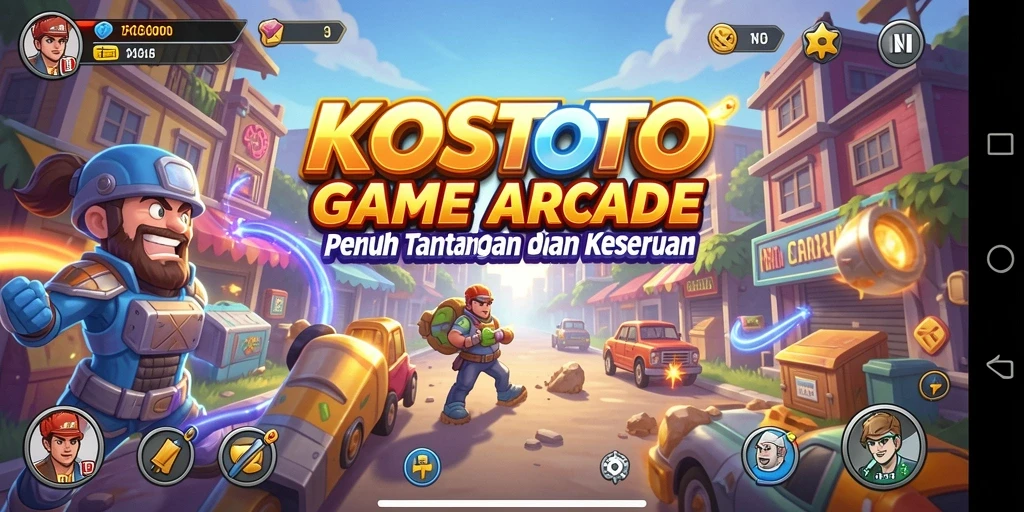 Tampilan gameplay KOSTOTO yang penuh aksi dan tantangan seru.
