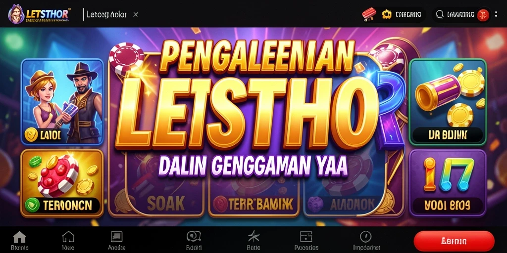 Tangkapan layar utama LETSTHOR menunjukkan momen seru dari gameplay Slot.