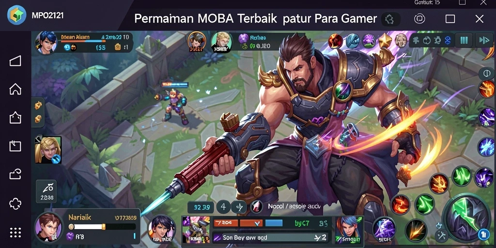 Tampilan gameplay seru di MPO2121 dengan aksi MOBA yang intens.