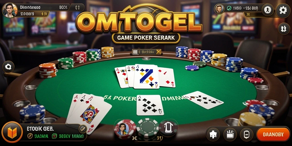 Tampilan menarik dari gameplay poker di OMTOGEL.