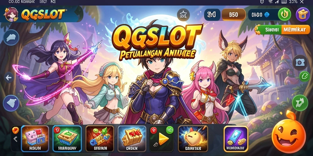 Tangkapan layar QQSLOT menampilkan karakter Anime yang sedang beraksi dalam permainan.