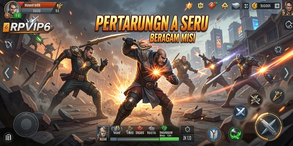 Screenshot RPVIP6 menampilkan aksi pertarungan yang intens dan mendebarkan.