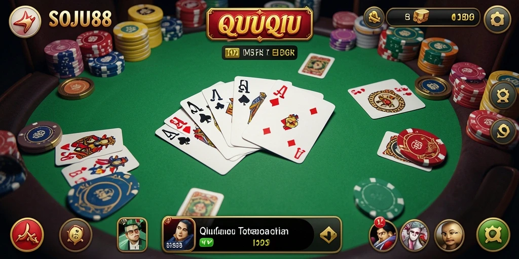 Tampilan gameplay QiuQiu yang seru di SOJU88.