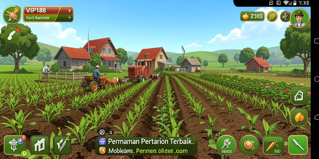 Tampilan gameplay seru saat merawat tanaman di VIP188.