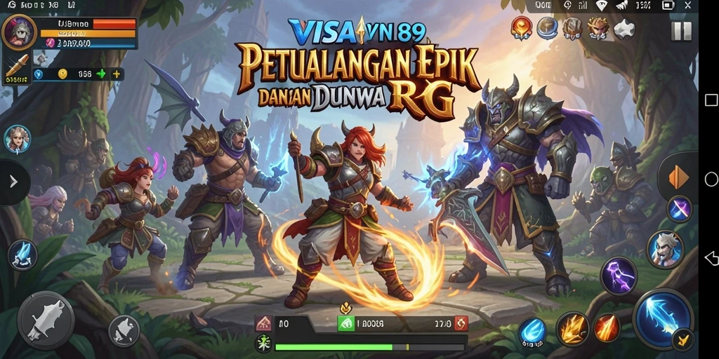 Tangkapan layar menunjukkan tindakan seru dalam RPG VISA89.
